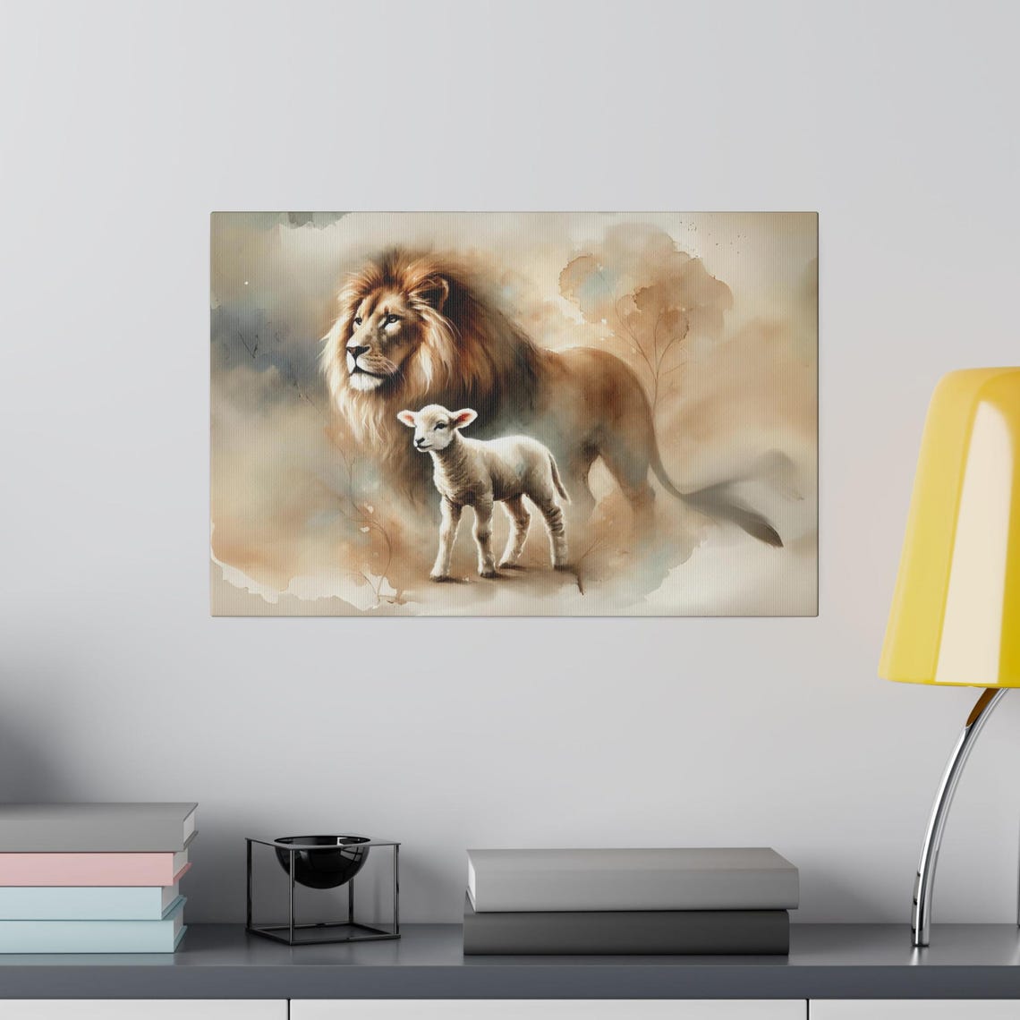 The Lion And The Lamb Matte Print Christian Artwork From Bible Stories Fast Shipping - Image 3