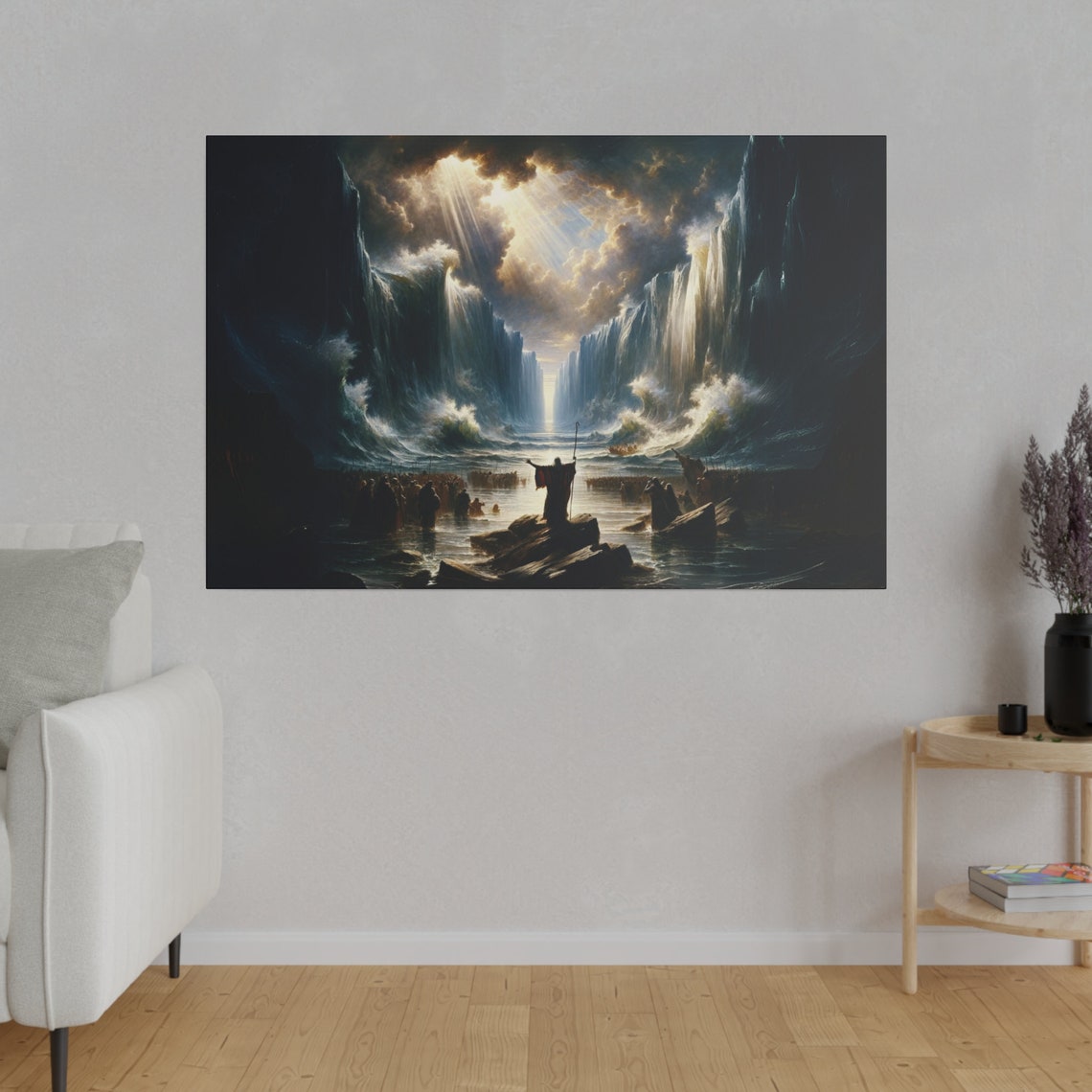 Moses Splitting The Red Sea Print Christian Artwork From Bible Stories Fast Shipping - Image 4