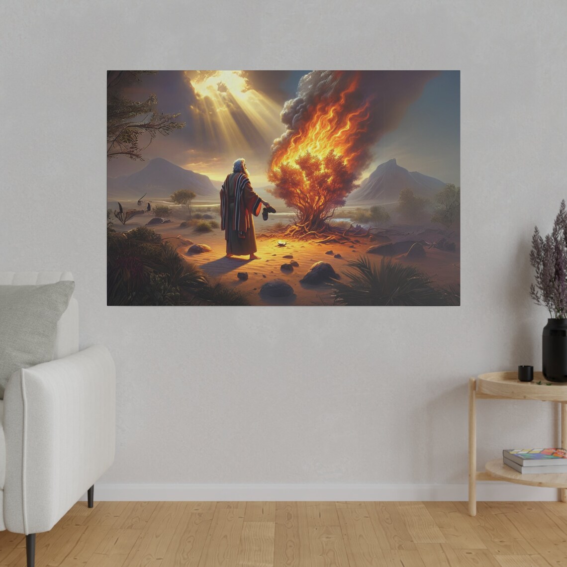 Moses and the Burning Bush Christian Art Print - Image 4