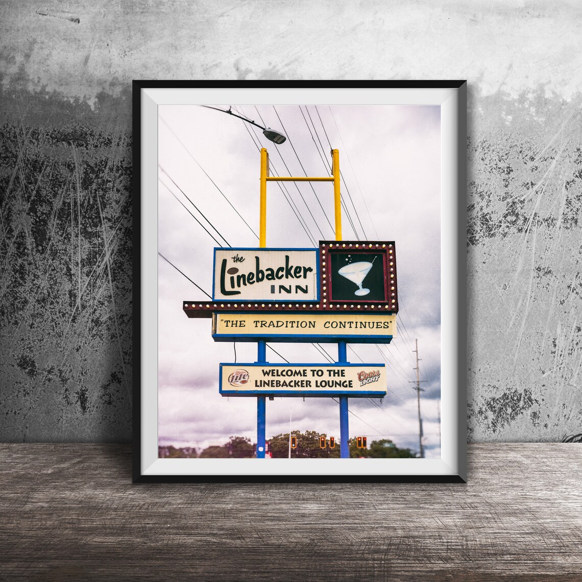 The Linebacker Inn South Bend Indiana Neon Sign Photo Poster