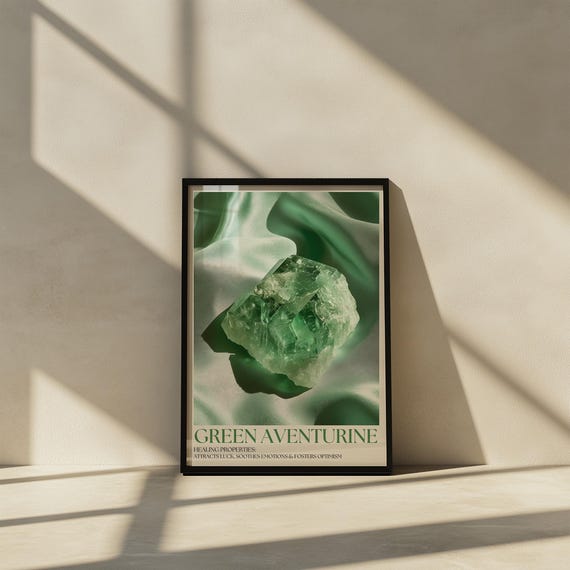 Calming Green Aventurine Luck Optimism Healing Crystal Poster
