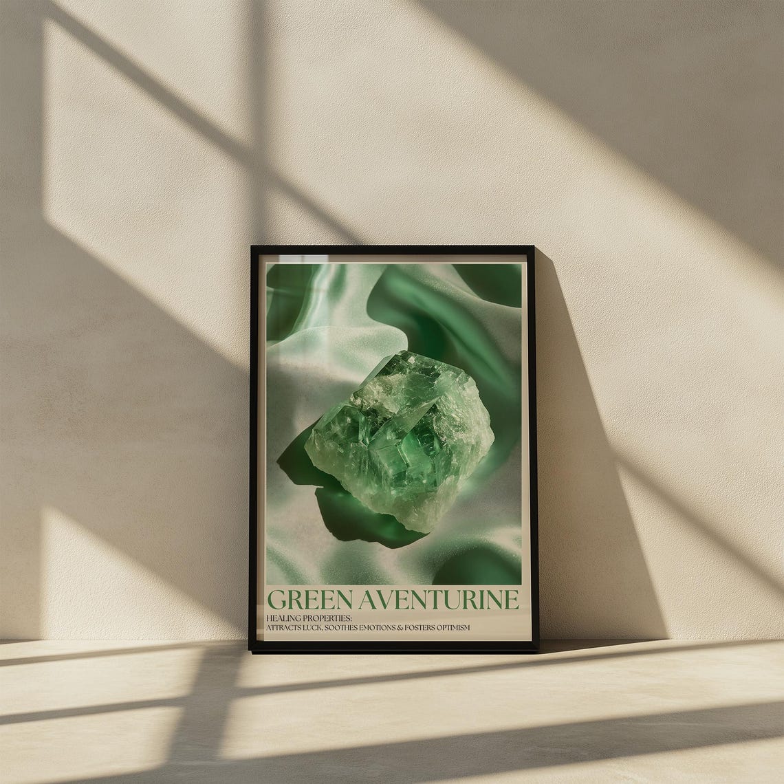 Calming Green Aventurine Luck Optimism Healing Crystal Poster