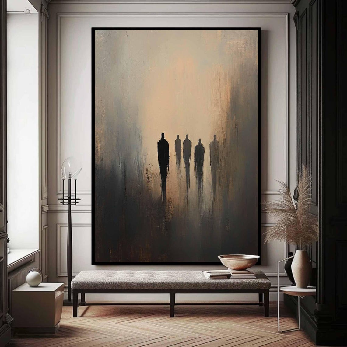 Beige Wabi Sabi Abstract Figures Silhouette Minimalist Painting Poster - Image 2