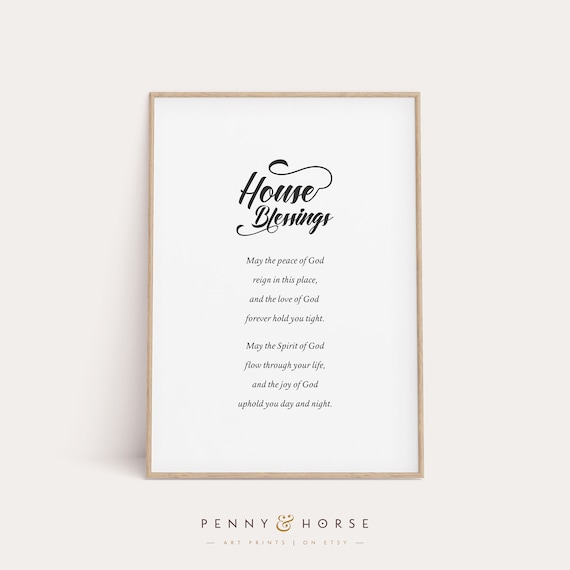 House Blessings Prayer Poem Poster Christian Faith Home Wall Decor