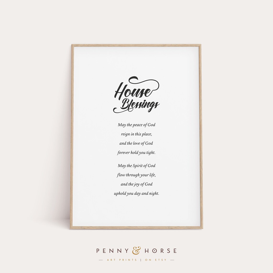 House Blessings Prayer Poem Poster Christian Faith Home Wall Decor