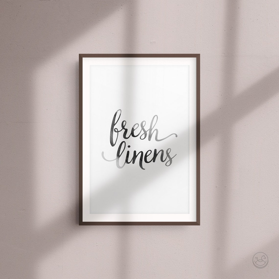 Fresh Linens Watercolor Script Poster Laundry Room Neutral Wall Decor - Image 4