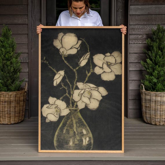 Vintage Botanical Floral Art, Oil-Painting Print