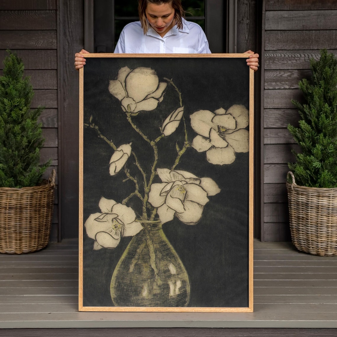 Vintage Botanical Floral Art, Oil-Painting Print