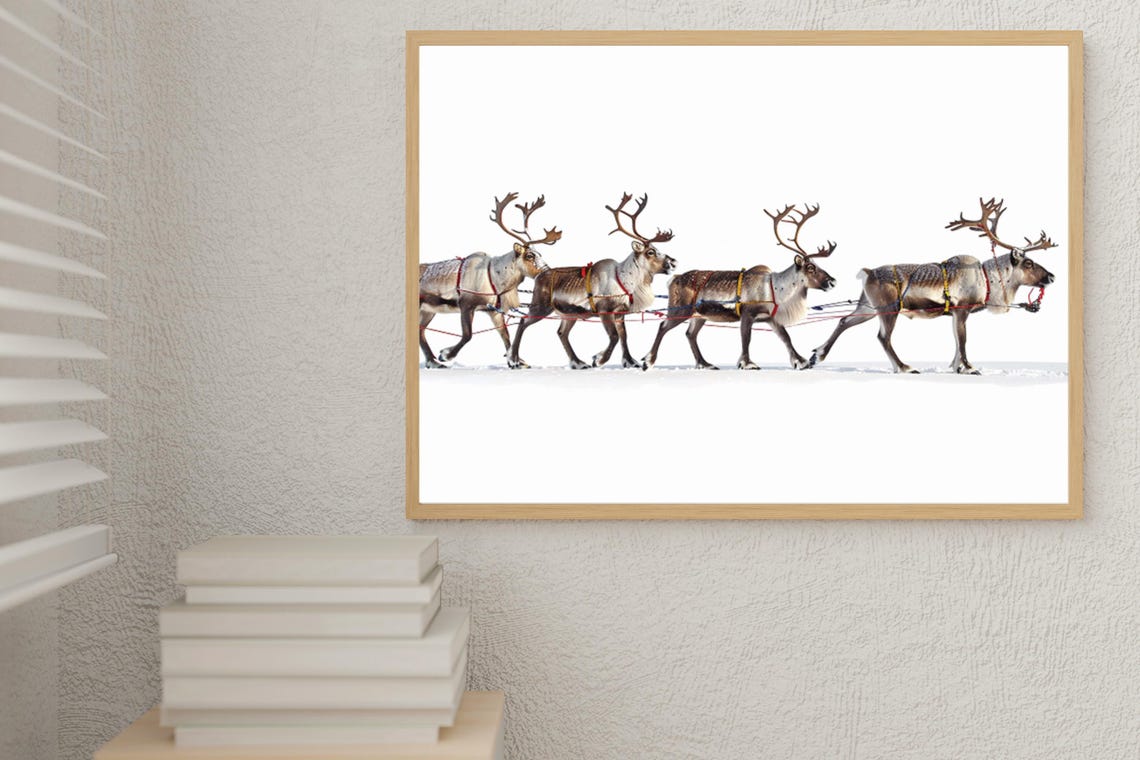 Reindeer Art Caribou Nordic Painting Caribou Vibrant Portrait Reindeer Nordic Poster Reindeer Nursery Decor Caribou Art Print - Image 6