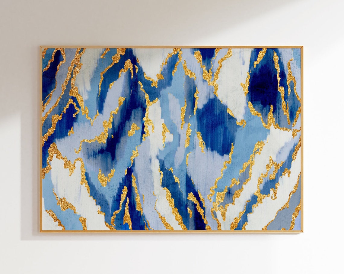 Royal Blue Beach Abstract Art Print