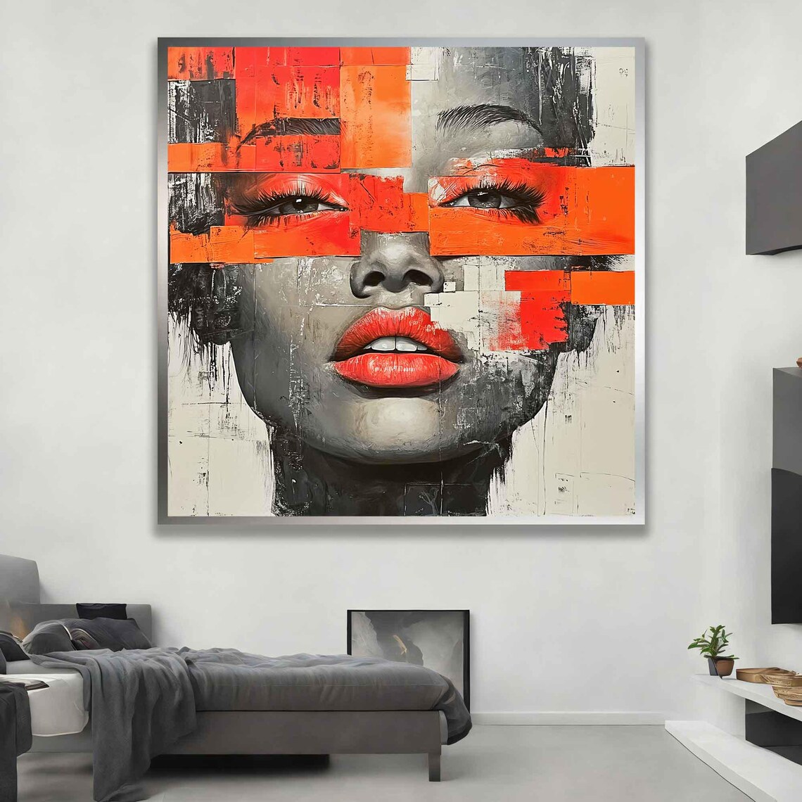 Abstract Wall Art Woman Painting Abstract Woman Portrait Print Colour Splash Contemporary Modern Fashion Poster Large Wall Decor - Image 3