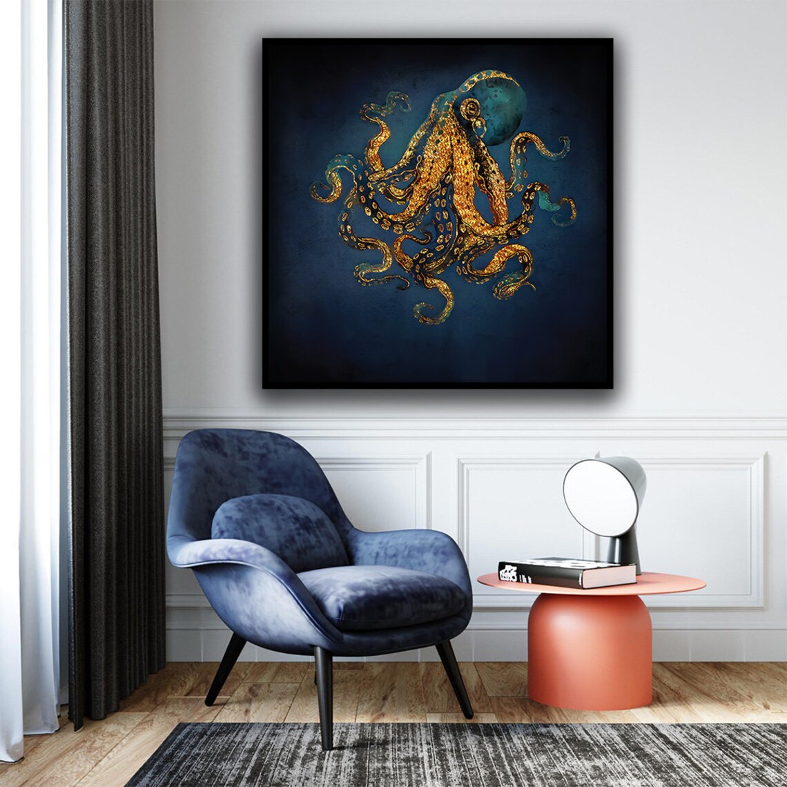 Octopus Octopus Poster Animal Art Octopus Wall Art Animal Printed Octopus Modern Wall Art Animal Art - Image 2