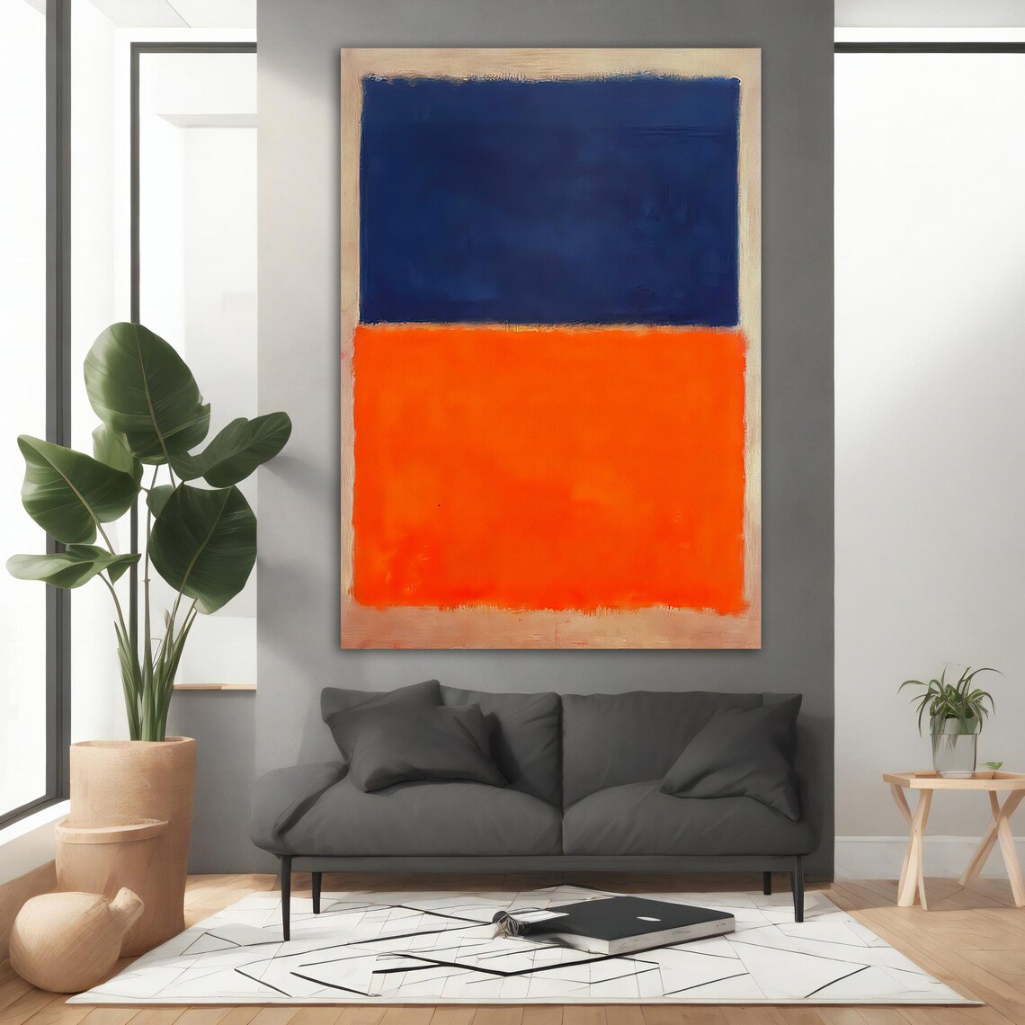 Mark Rothko Blue And Orange Colorful Mix Rothko Art Mark Rothko Wall Art With Different Frame Options For Your Home And Office - Image 3
