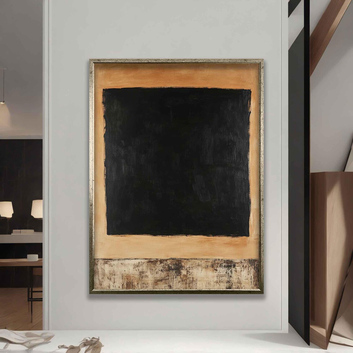 Mark Black And Orange Wall Art Mark Rothko Production Modern Wall Art Abstract Art Black And Orange Abstract - Image 5