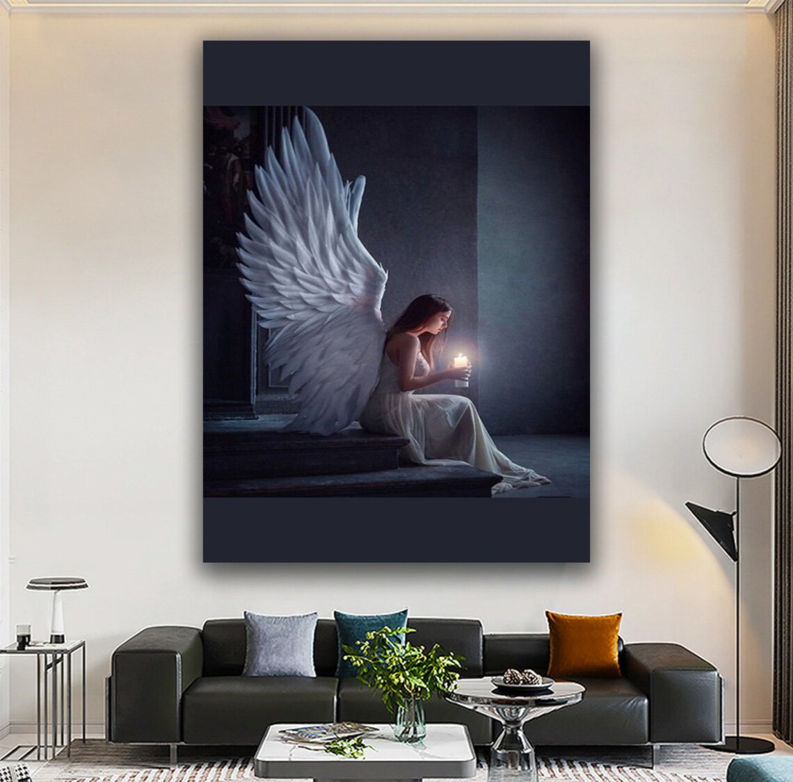 Winged Angel Woman Wall Art Angel Painting Mekej Wing Print Winged Angel Woman Wall Art Angel - Image 4
