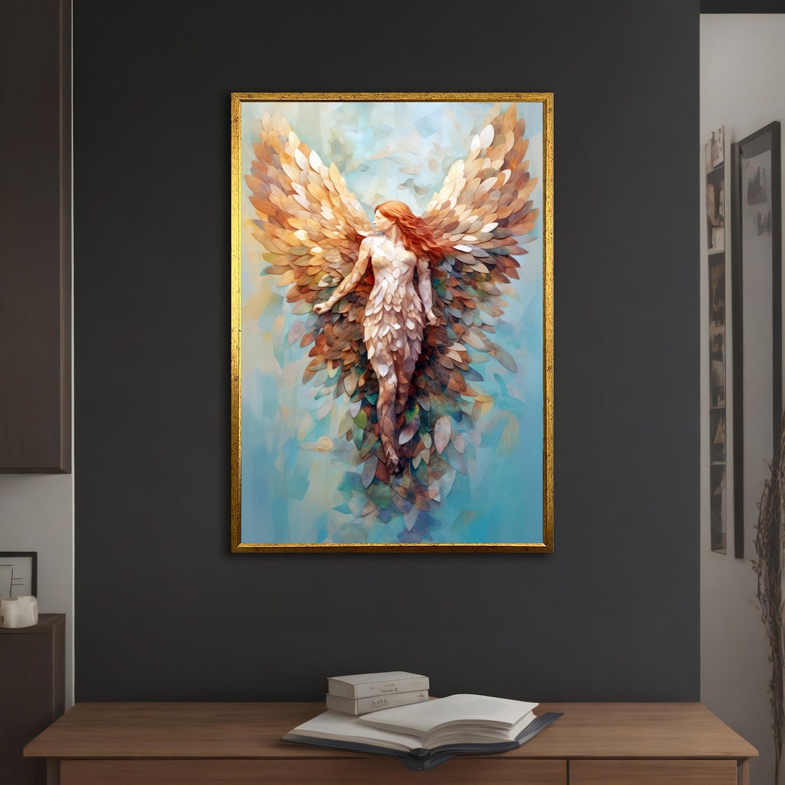 Angel Painting Winged Angel Woman Decoration Angel Home Decor Angel Wall Decor Land Of Angels Painting - Image 5