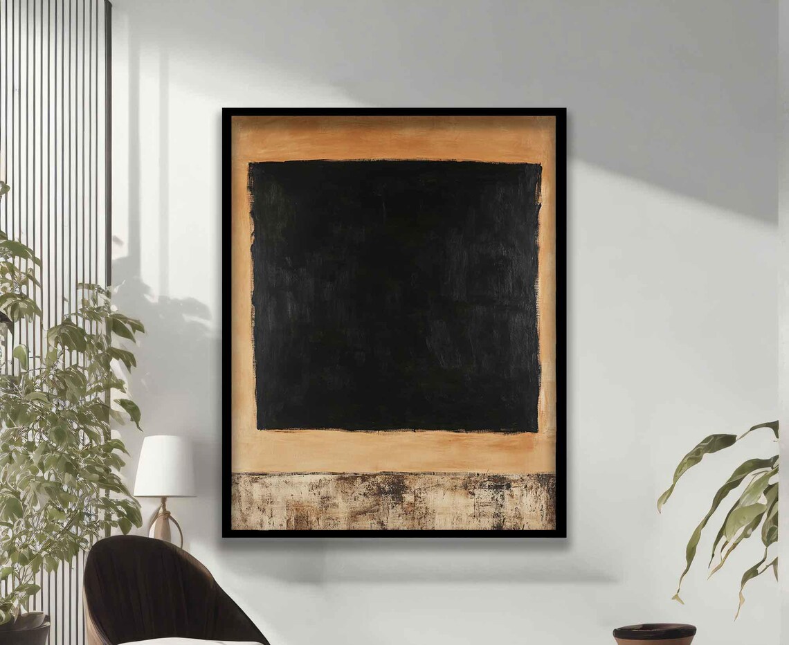 Mark Black And Orange Wall Art Mark Rothko Production Modern Wall Art Abstract Art Black And Orange Abstract - Image 3