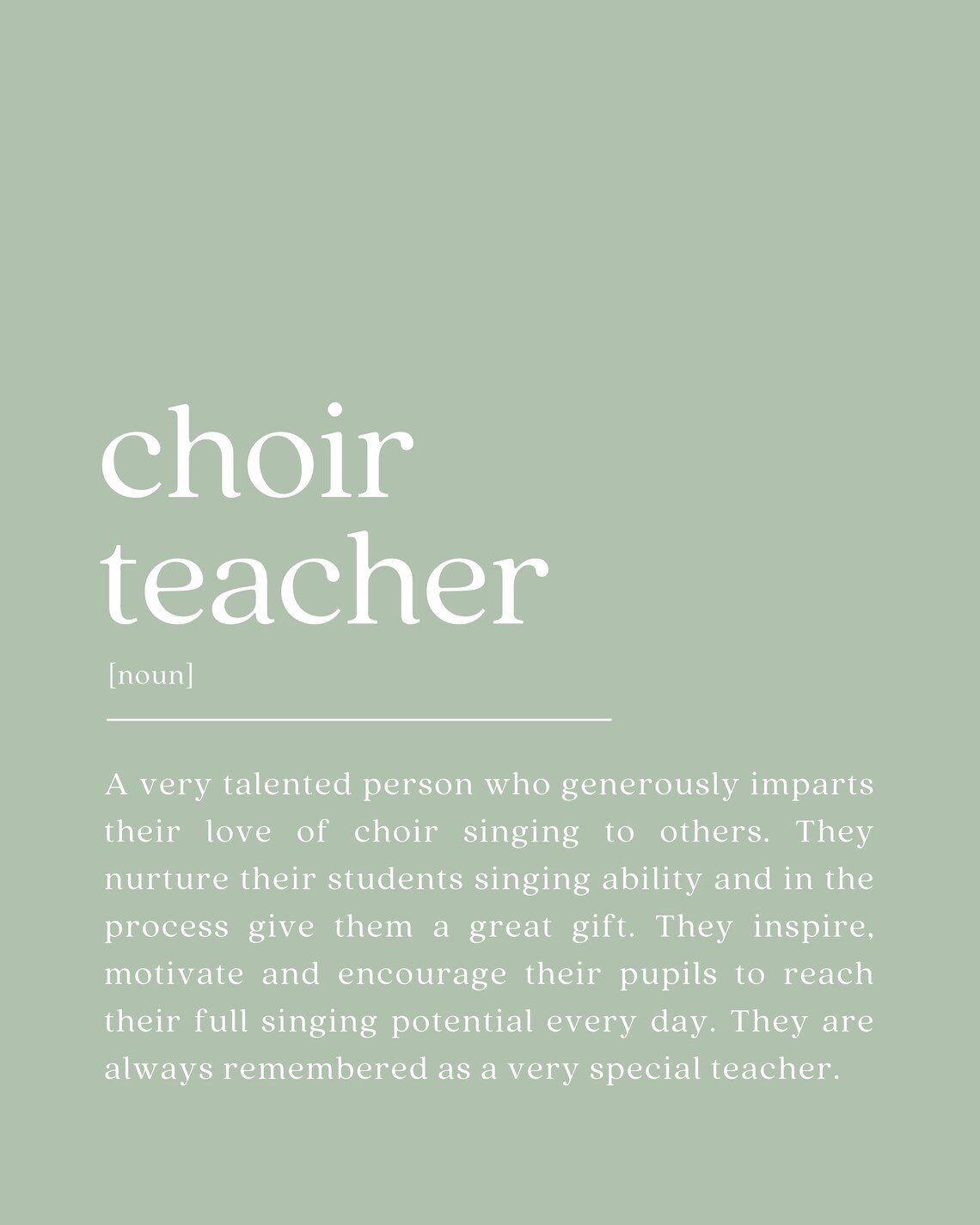 Choir Teacher Definition - Thank You Quote - Image 2