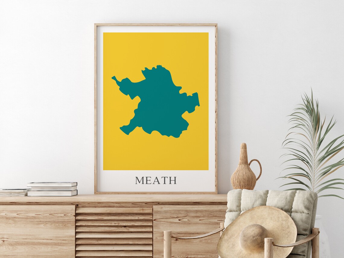 Meath Map Print, County Meath Ireland Travel Poster - Image 2