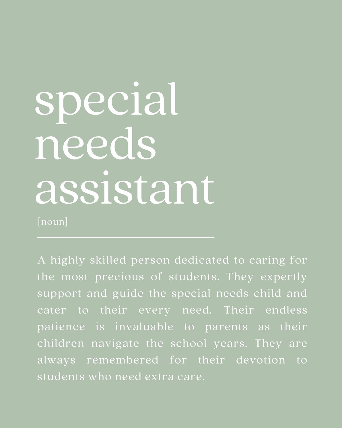 Special Needs Assistant Definition, Thank You Gift - Image 2