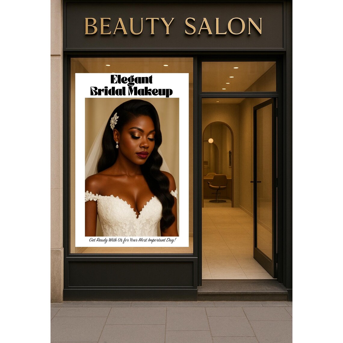 Bridal Beauty Salon Poster, Wedding Glam Art Print