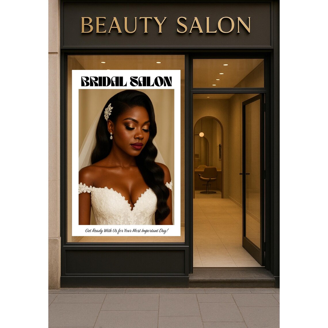 Bridal Beauty Salon Poster, Wedding Glam Wall Art