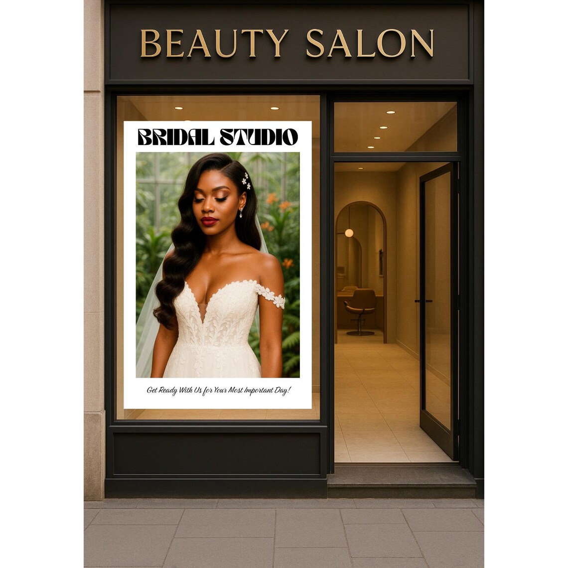 Bridal Salon Poster, Elegant Wedding Promo