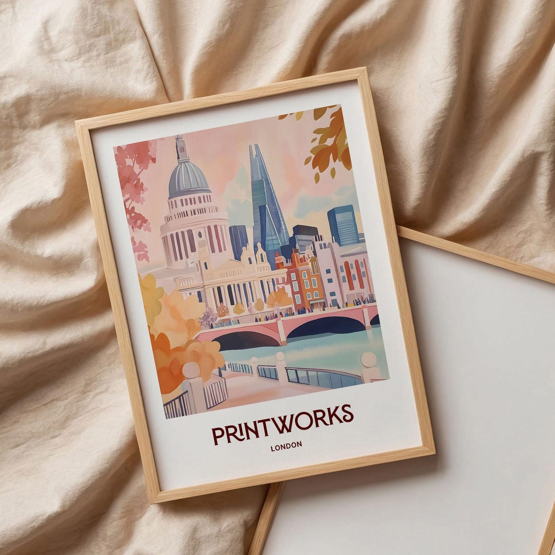 London Printworks St Pauls Cathedral Thames Bridge Art Poster - Image 3