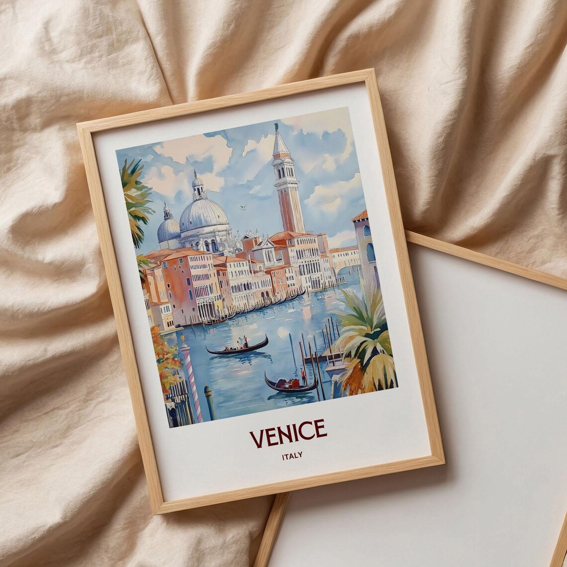 Venice St Marks Campanile Grand Canal Watercolor Travel Poster - Image 3