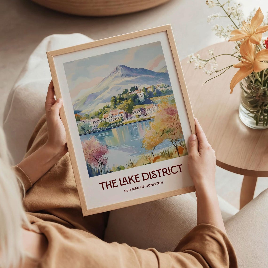 Lake District Old Man Of Coniston Fell Watercolor Travel Poster - Image 5