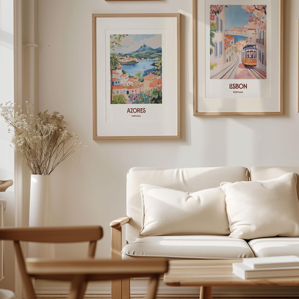Azores Travel Print Minimalist Wall Art Portugal Cityscape Decor Pastel Art Unique Gift For Art Lovers Retro Travel Poster C35 178 - Image 4