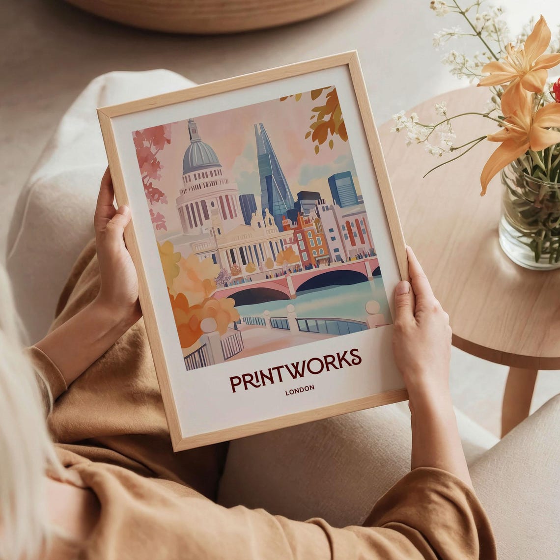 London Printworks St Pauls Cathedral Thames Bridge Art Poster - Image 5