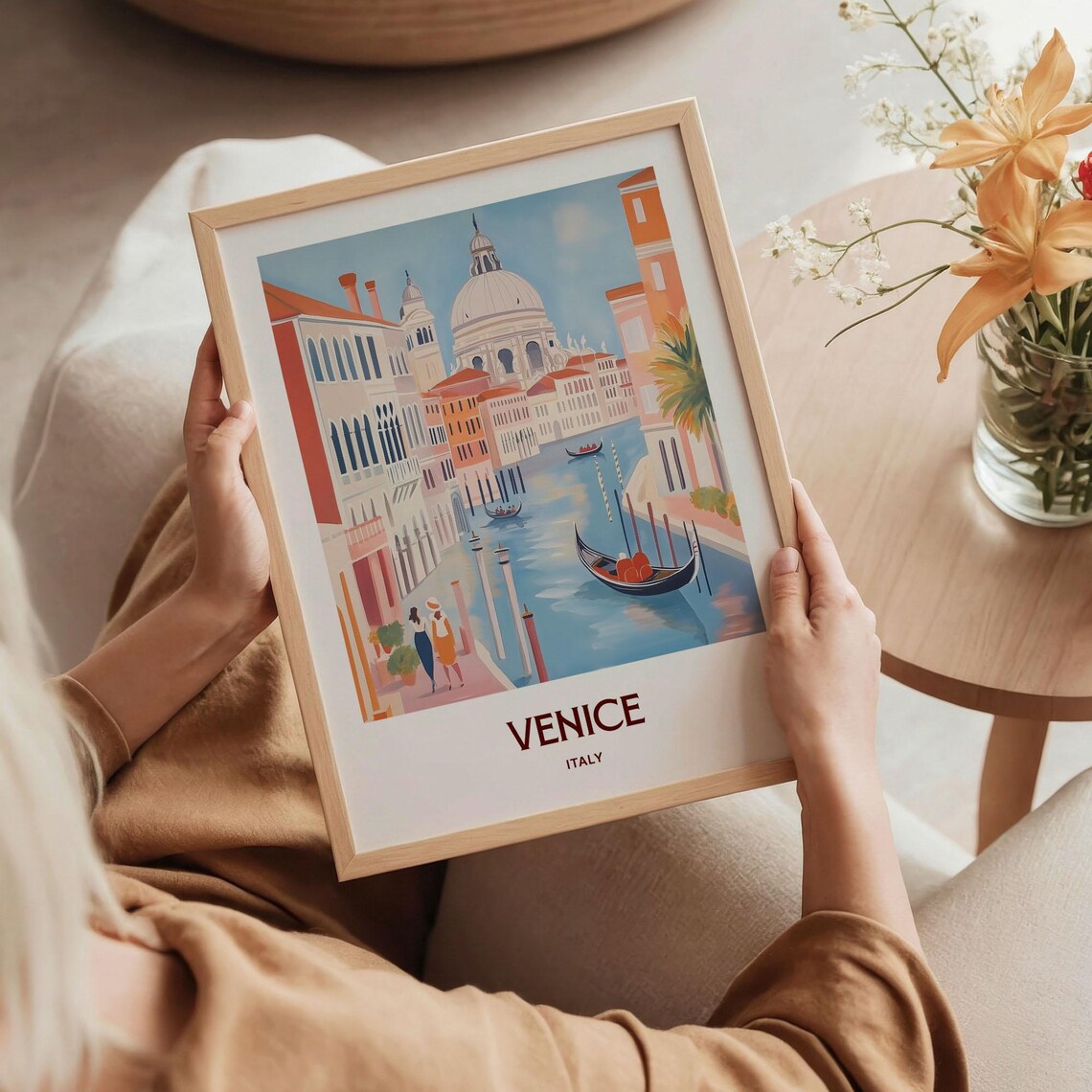 Venice Italy Grand Canal Gondola Salute Dome Travel Art Poster - Image 5