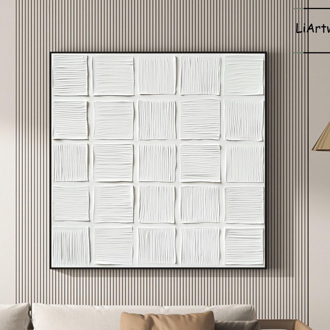Two White Flowers With Gold Centers On Gray Textured Art Poster