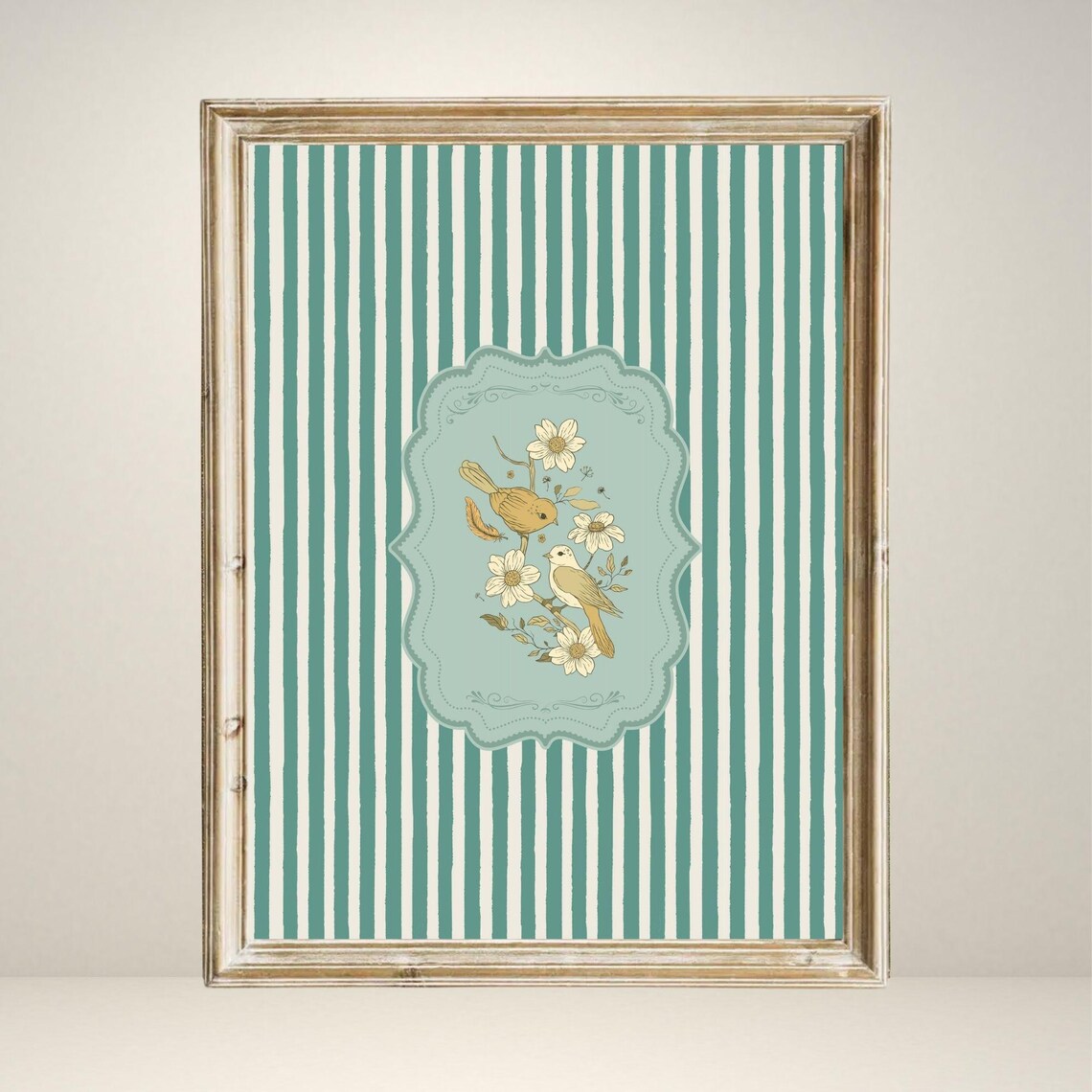 Vintage Bird Poster, Rustic Nursery Decor