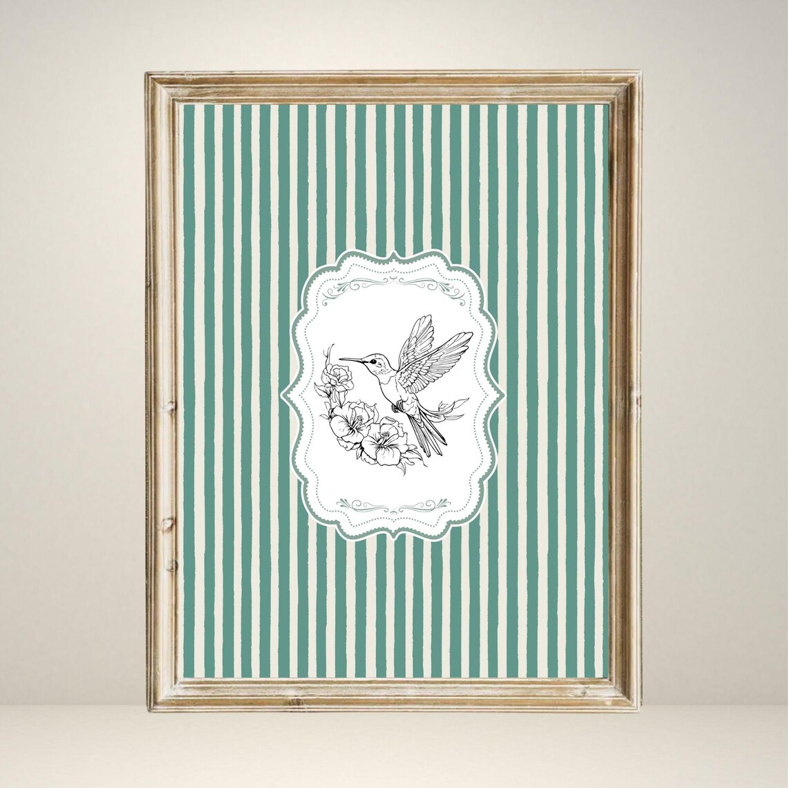 Vintage Bird Print, Rustic Farmhouse Nursery Decor