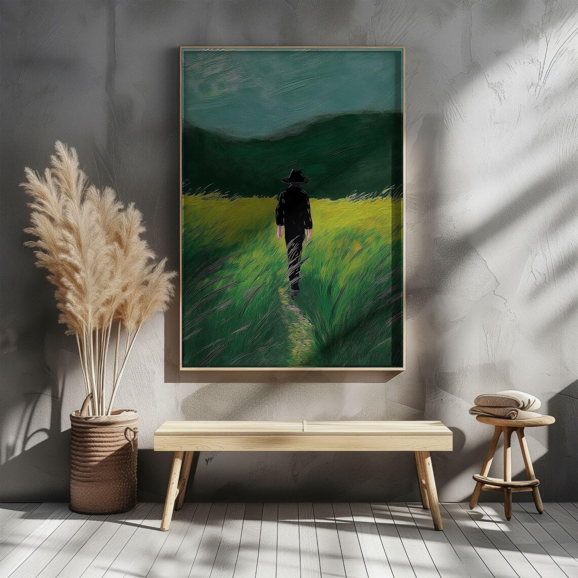 Lone Walker Field, Minimal Landscape Travel Poster - Image 3
