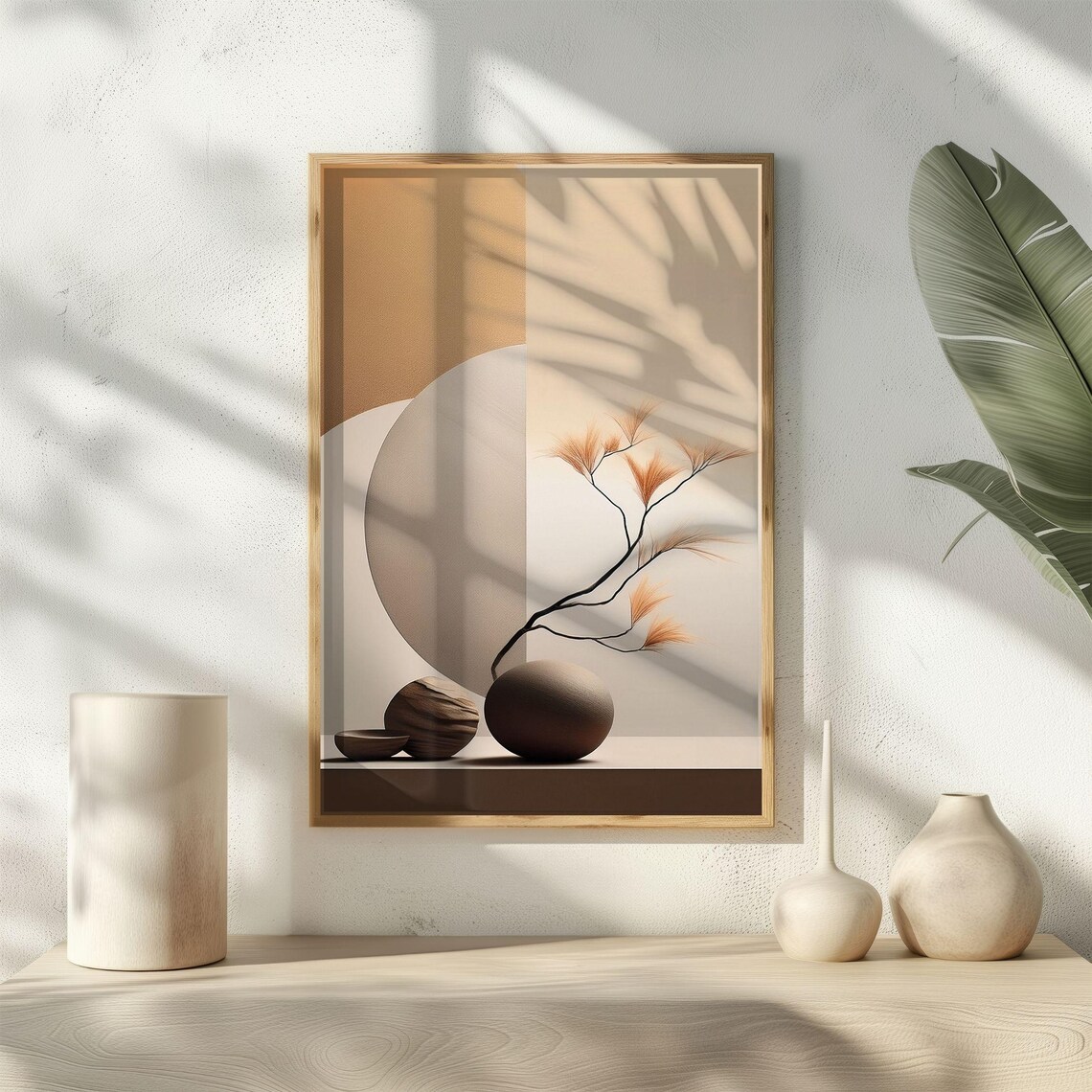 Minimal Japandi Abstract Botanical Poster, Zen Decor - Image 2