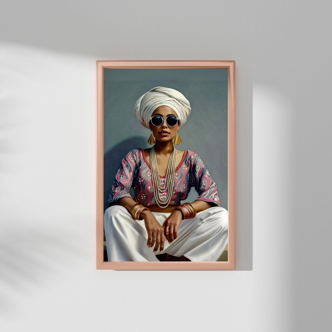 Modern Indian Woman Sitting, Indian Pop Art