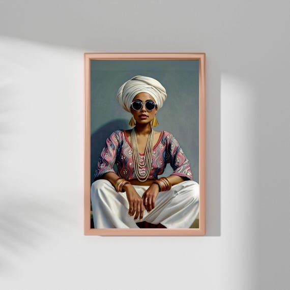 Modern Indian Woman Sitting, Indian Pop Art