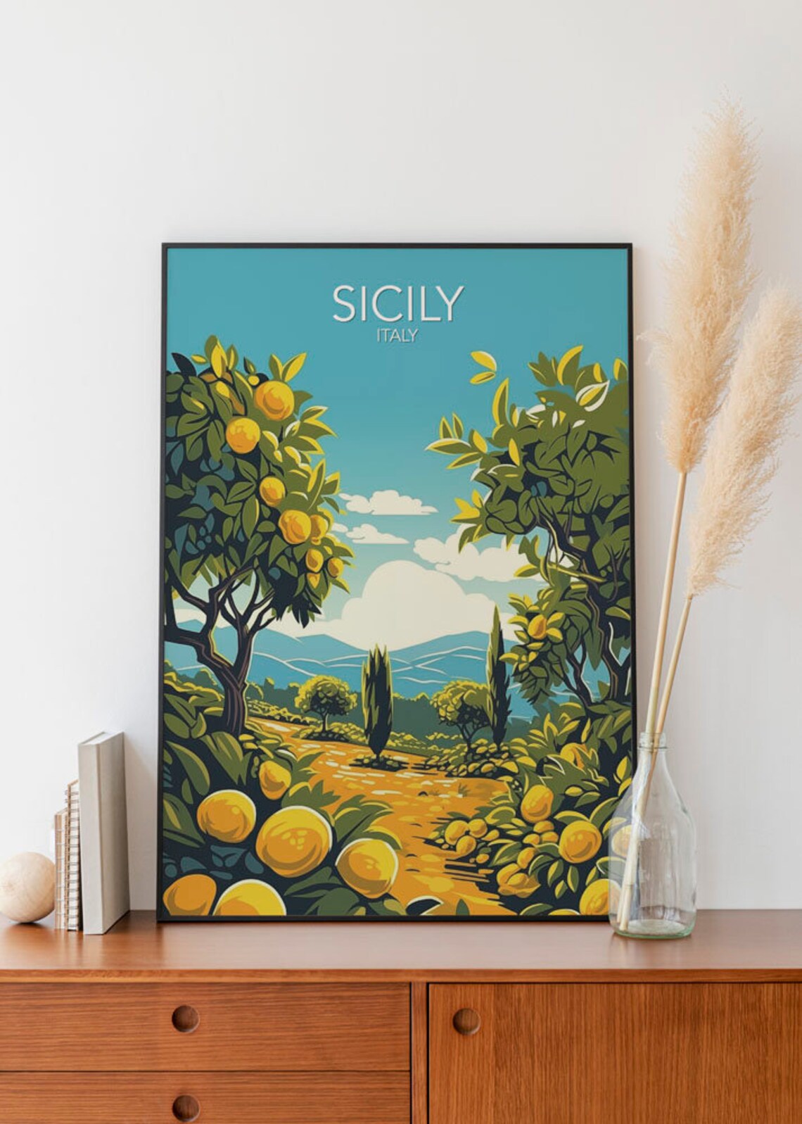 Sicily Modern Travel Poster, European Art Print - Image 2