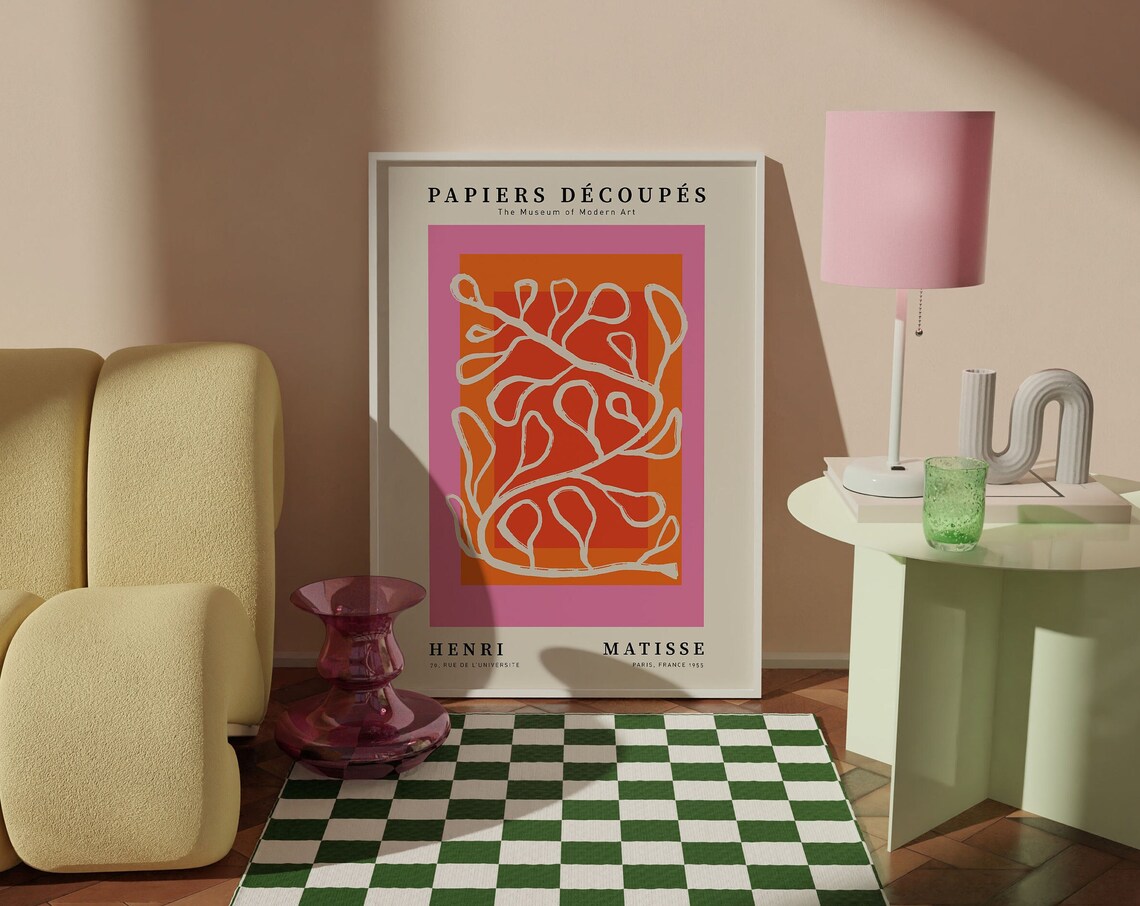 Matisse Flower Poster, 60s Retro Botanical Print