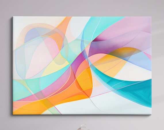 Colorful Abstract Art Modern Minimalist Wall Decor Vibrant Geometric Painting For Home And Office Contemporary Art Gift Idea