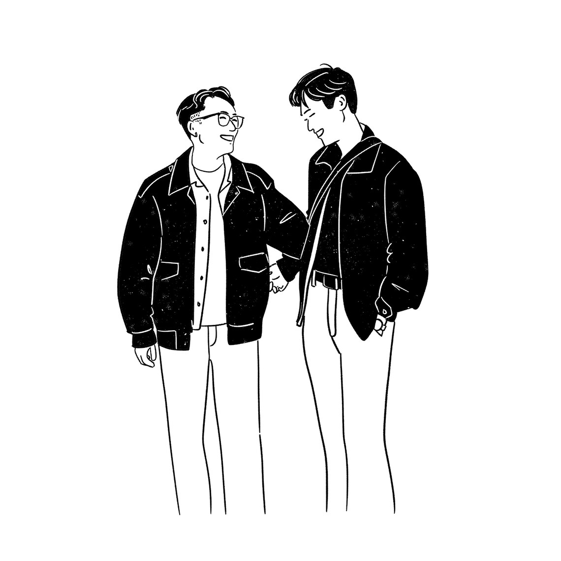 Minimalist Couple Line Art With Camera and Music Notes Portrait Poster - Image 7