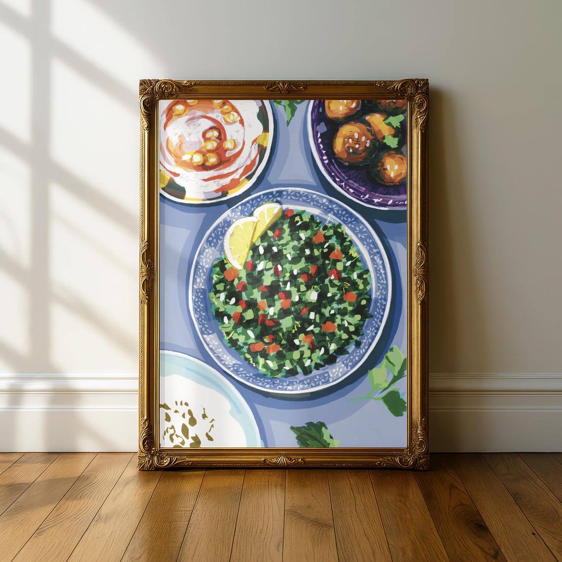 Lebanese Mezze Art Print, Kitchen Decor