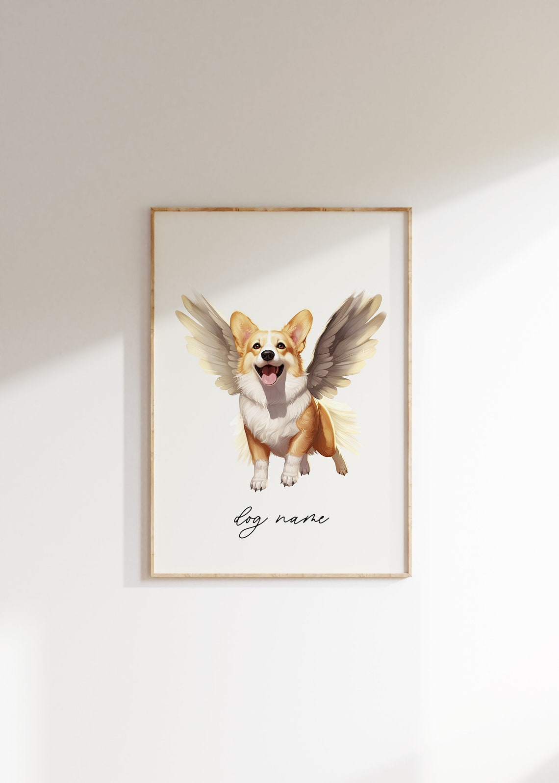Welsh Corgi Dog Memorial Rainbow Bridge Print Pet Loss Memorial Gift Portrait Angel Dog Print Pet Loss Sympathy Gift Custom Dog Painting - Image 2
