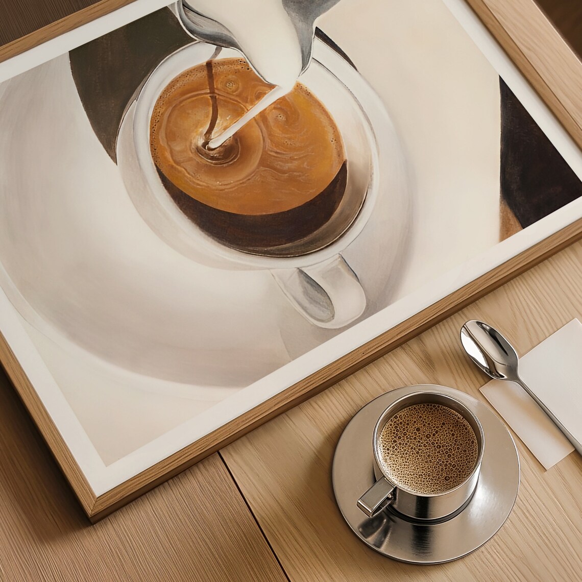 Neutral Coffee Still Life Vintage Kitchen Art Print - Image 3