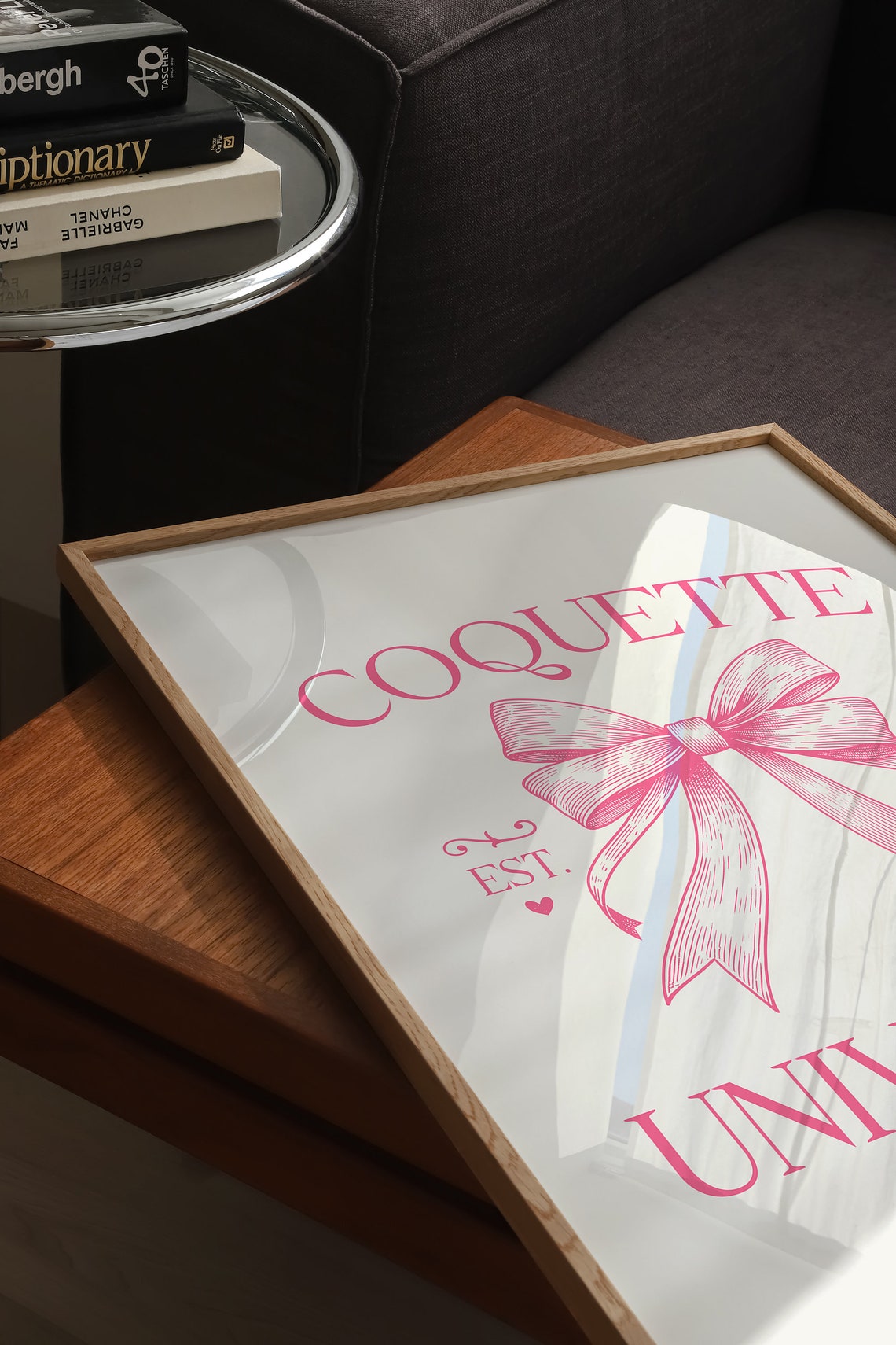Pink Coquette Decor Coquette University Pink Bow Prints Soft Girl Aesthetic Art Girly Wall Art Posters Preppy Dorm Wall Decor - Image 3