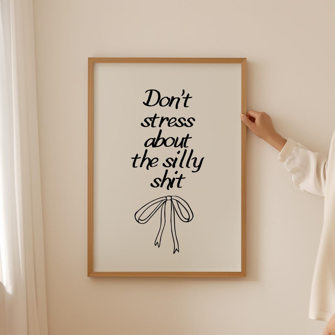 Dont Stress About The Silly Sht Inspirational Prints Trendy Wall Art Prints Cute Above Bed Decor Quirky Home Decor - Image 2