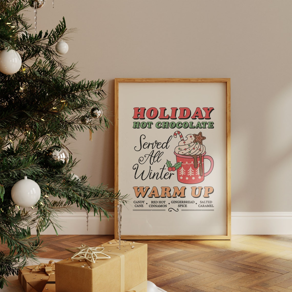 Holiday Hot Chocolate Served All Winter Four Cozy Flavors Poster - Image 4